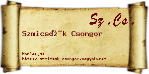 Szmicsák Csongor névjegykártya